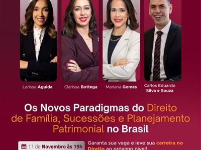 Foto da Notícia: OAB-MT oferece pós virtual em Direito de Família, Sucessões e Holdings Familiares, com aula magna aberta dia 11