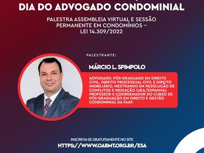 Foto da Notícia: OAB-MT convida para encontro que marca Dia do Advogado Condominial